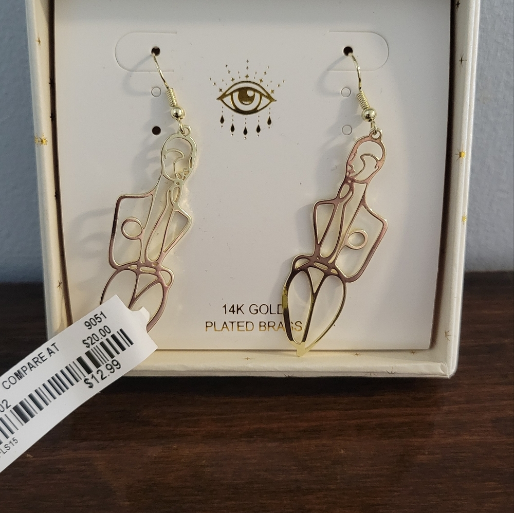 Gold Plated Abstract Earrings